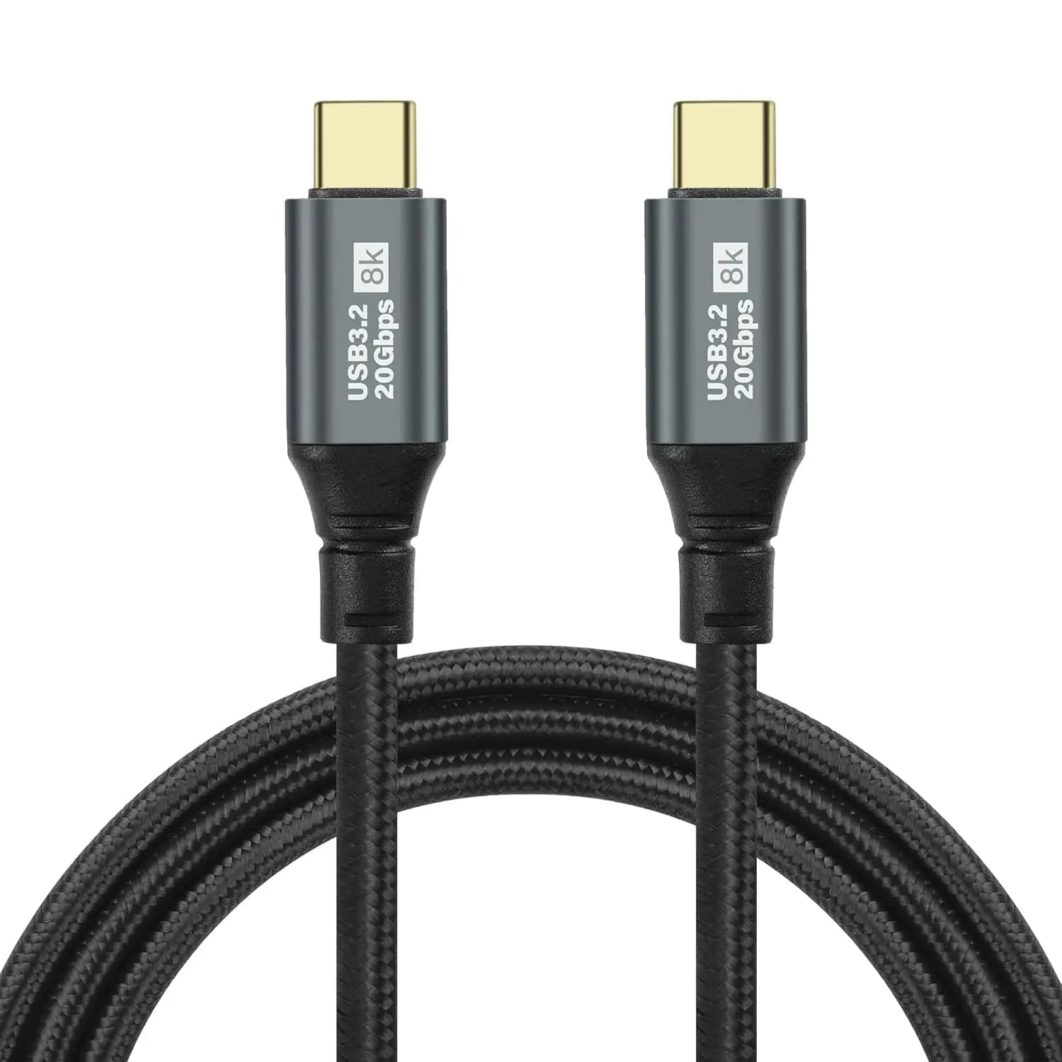 Cavo treccia di ricarica rapida da USB C a C 100W 5A PD Display 4K 8K Cavo dati USB 3.2 da 20 Gbps per telefono Tablet Laptop Disco rigido mobile