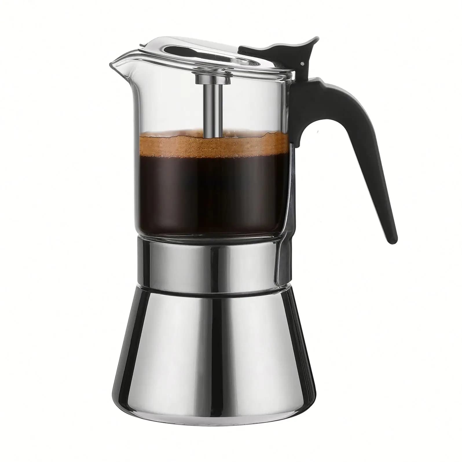 Nuovo Design Caffettiera Moka in Vetro 4/6/9 Tazze 160ml/240ml/360ml Caffettiera Moka Salutare