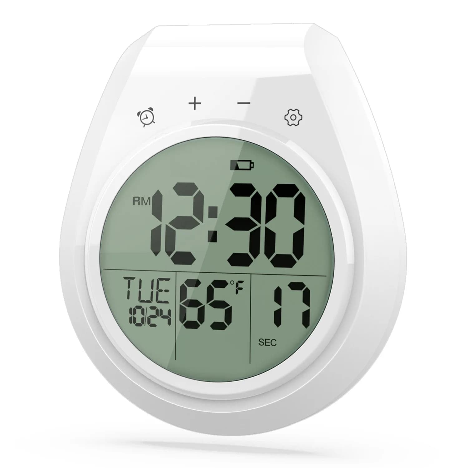 Orologio da parete per bagno impermeabile senza punzonatura, timer da cucina, sveglia, WC, impermeabile, antiappannamento, temperatura, ventosa, ora