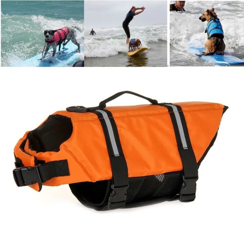 Pet Clothes Reflective Dog Life Vest High Buoyancy Adjustable Puppy Swimwear Waterproof Rescue Handle Dog Life Jacket Sailboat