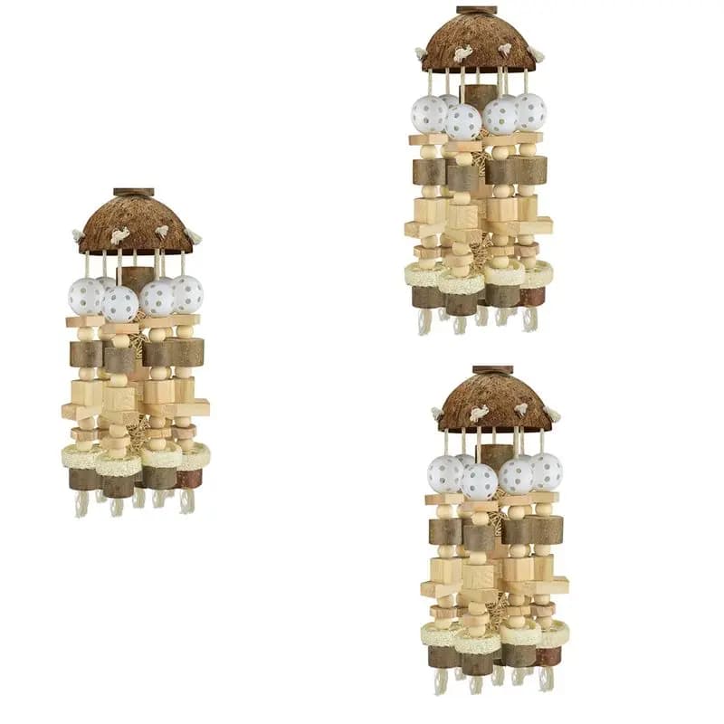 A01F-3X Bird Parrot ,Large Parrot Natural Wooden Blocks Bird Chewing Parrot Cage Bite Suits For Macaws Parrots