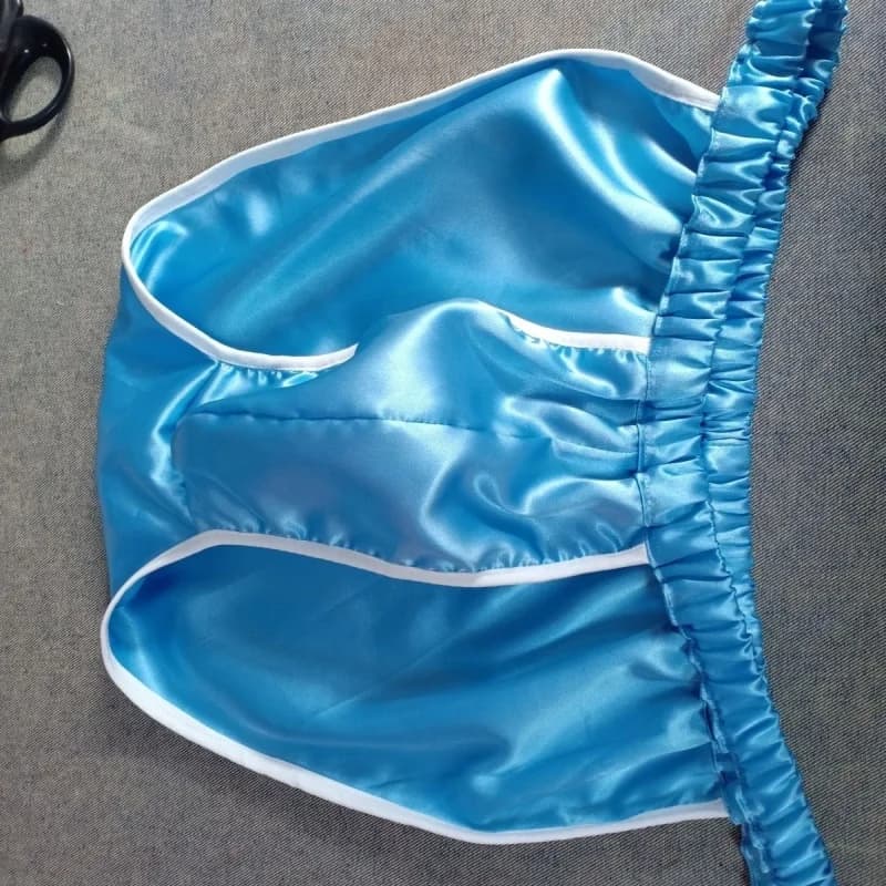 Mutandine di raso double face eleganti sexy da uomo fatte a mano Slip delicati con texture setosa Sissy Crossdressing Perizoma erotico Taglie forti