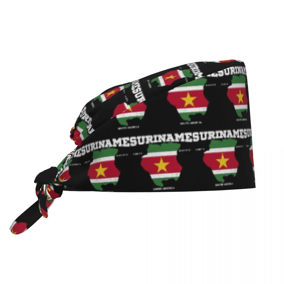 Surinamese Flag And Map Scrub Hat Doctor Working Surgical Cap Men Women Adjustable Nursing Caps for Dentist