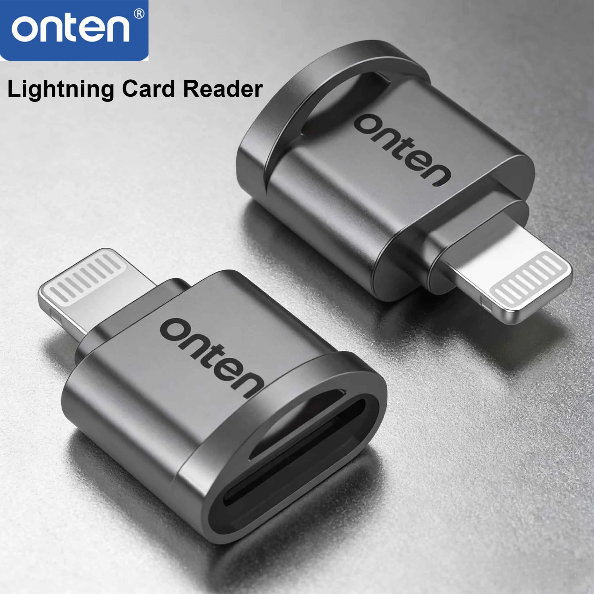 Lettore di schede ONTEN CR535 Lightning e CR533 USB C, adattatore OTG 2-in-1 Micro SD TF per iPhone iPad Android Laptop, Plug and Play