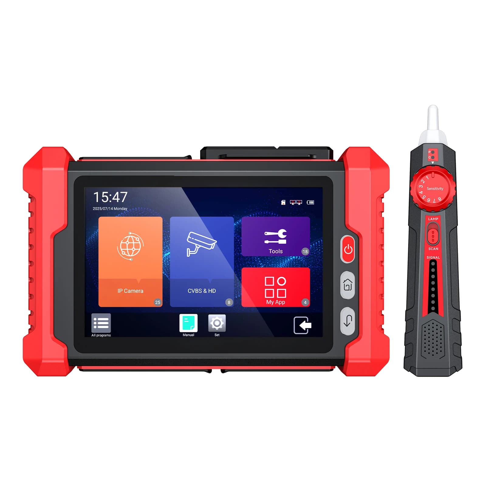 IPC CCTV Tester HDMI VGA PSE TDR VFL CVBS AHD TVI CVI Cable Tester IP Camera Tester OTDR DC 12/24V 8-inch Touch Screen IPC728HSO