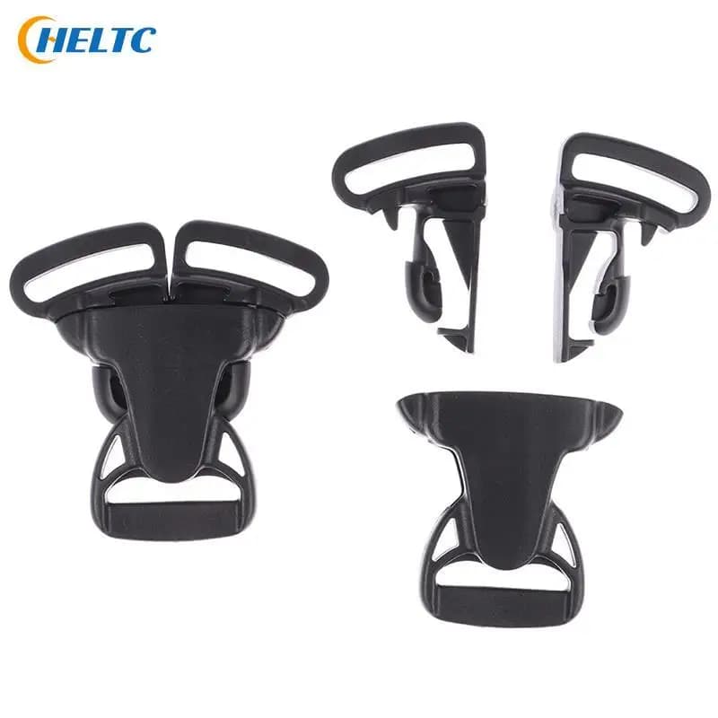 2 pz 25mm 3 vie tre punti fibbia a sgancio laterale plastica rapida nero accessori per marsupio borsa per seggiolino auto zaino in tessuto
