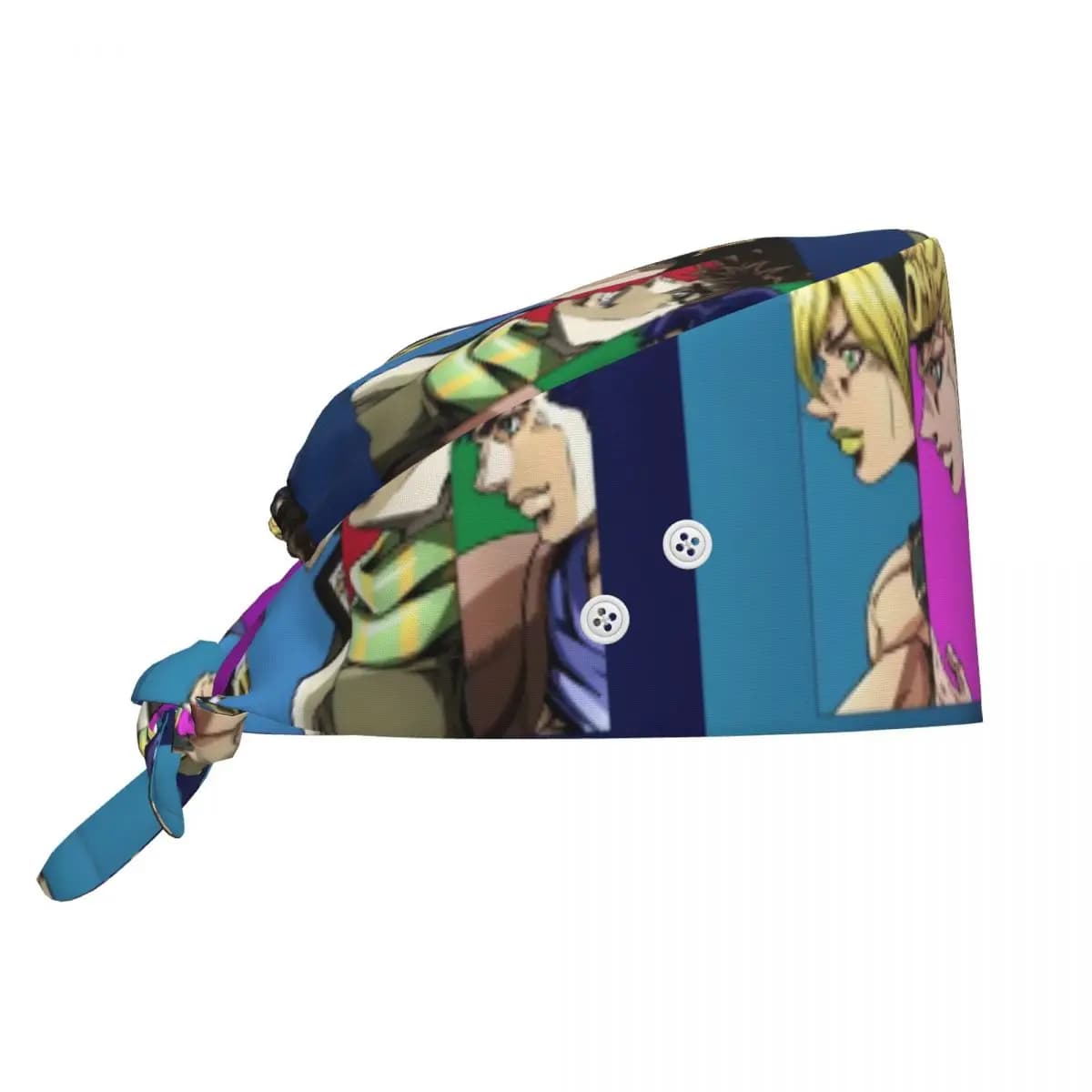 Cappello Chirurgico Traspirante JoJoes Anime con Bottoni, Berretto da Infermiere, Cappello da Lavoro per Ospedale e Farmacia