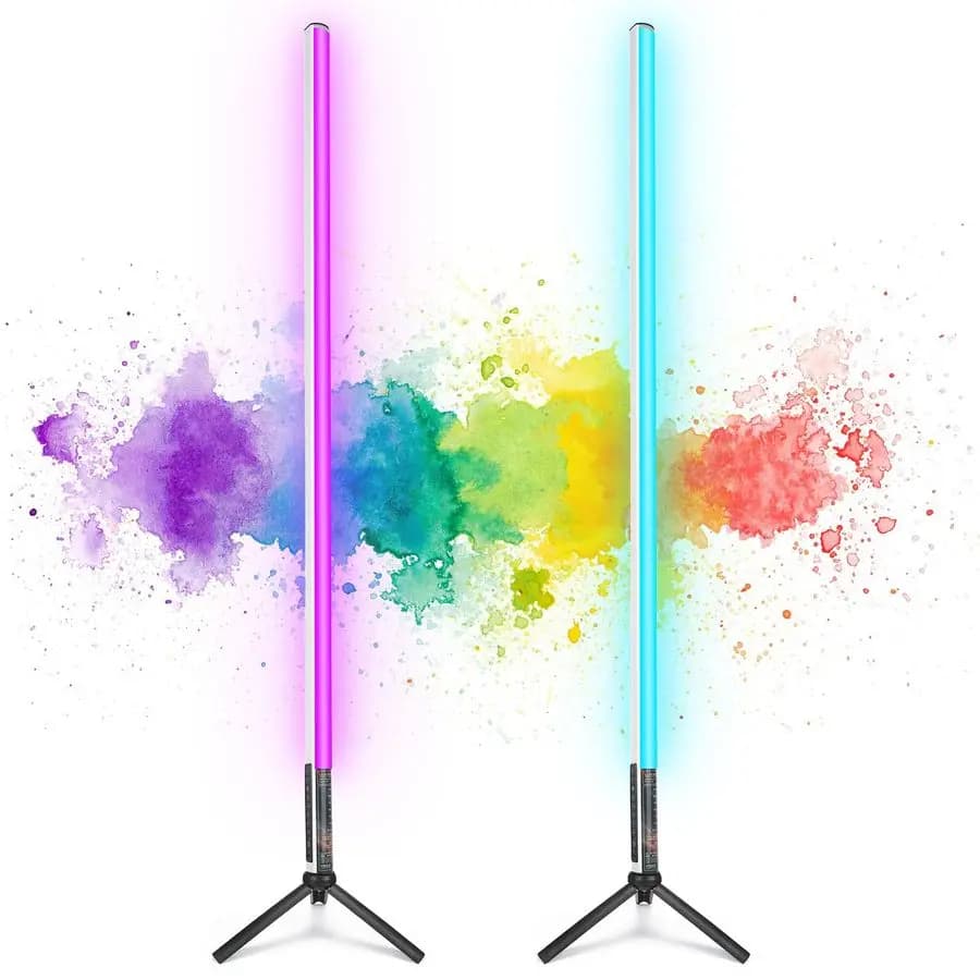 Confezione di luci a tubo portatili alimentate a batteria da 4 piedi, luci a tubo LED portatili da 120 cm con treppiedi, 500 effetti vivaci, per illuminazione DJ, Da