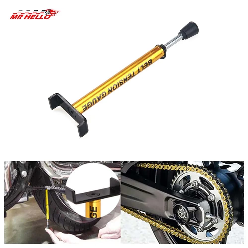 Calibro di tensione della cintura universale da 10 libbre Strumento di tensione della cintura per moto in metallo per un accurato calibro di tensione della cintura di impostazione della motocicletta