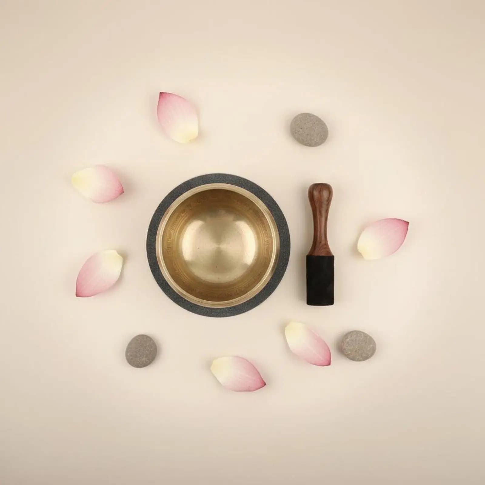 Singing Bowl Mallet Peach Wood Suede Tip Percussion Stick Stable Control Deep Resonance for Chakra