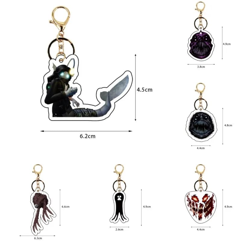 Hot Game Pressure Horror Series Acrylic Keychain Cartoon Character Sebastian Solace Printing Backpack Key Ring Creativity Gift