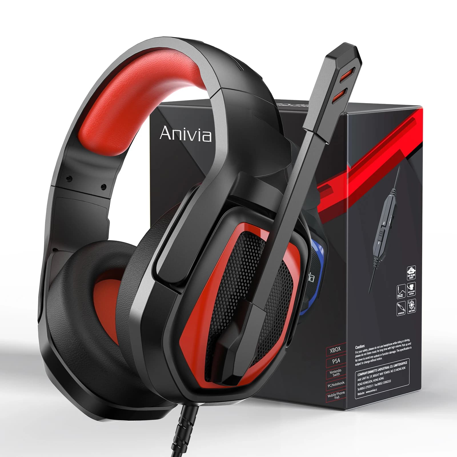 3.5 mm wired gaming heads with microphone, over-ear design with sound insulation, volume control, compatible with PS4/PC/PlayStation