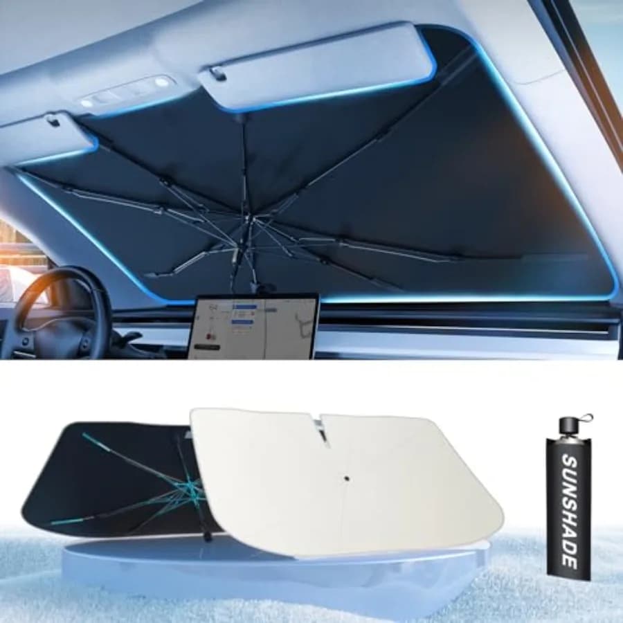 Parasole per Parabrezza Auto - [Rivestimenti in Nano-Cristalli di Ghiaccio] Protegge l'auto dai raggi solari e dai danni del calore, mantiene fresco e protegge