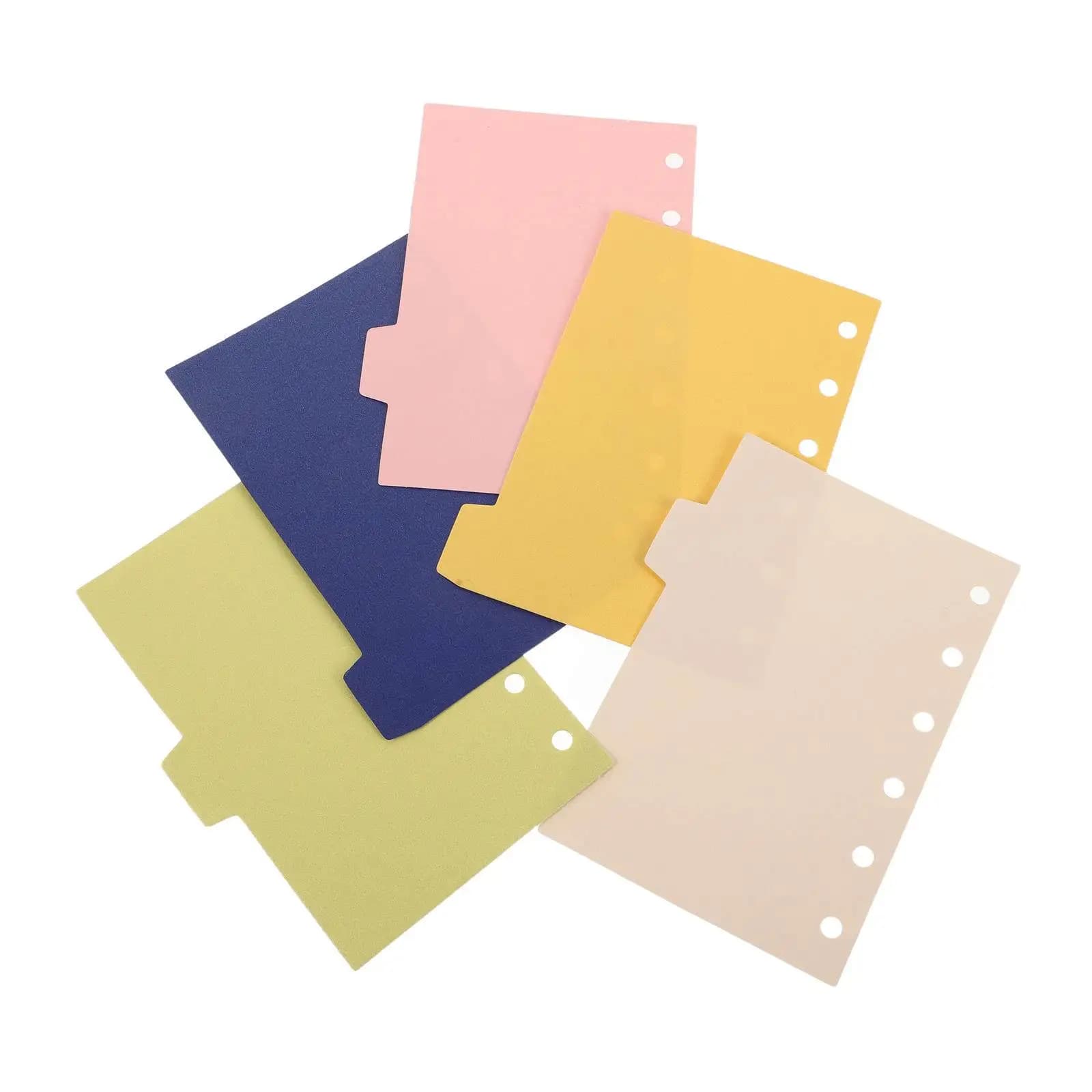 5Pcs Sturdy Paper Dividers with Tabs for Mini Binder Index Divider Sheets Tabs for Notebooks Planner Binder Folder Dividers