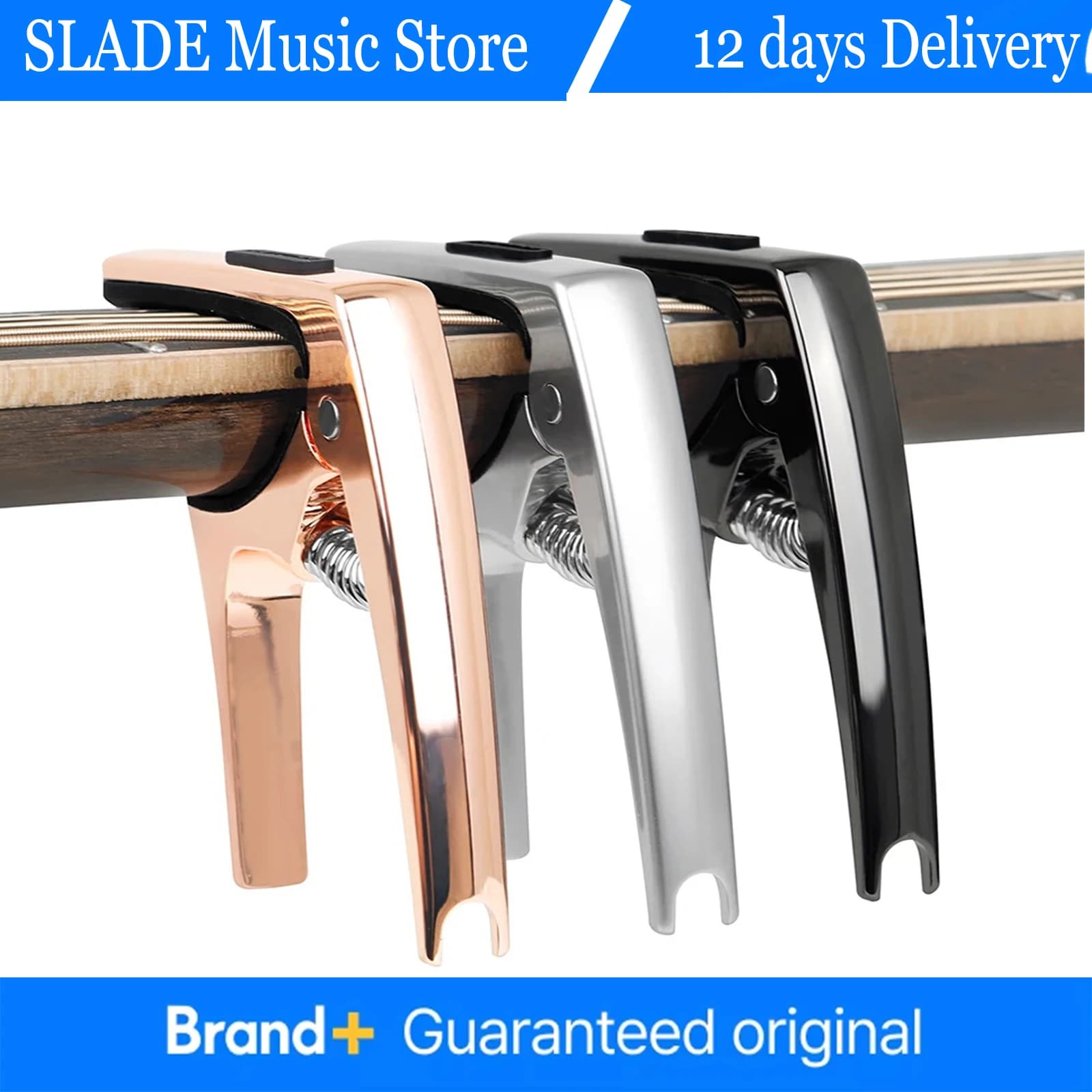 Capotasto per Chitarra in Lega di Alluminio Premium, Morsetto per Accordatura per Chitarra Acustica, Elettrica, Basso, Ukulele, Mandolino, Accessori per Chitarra