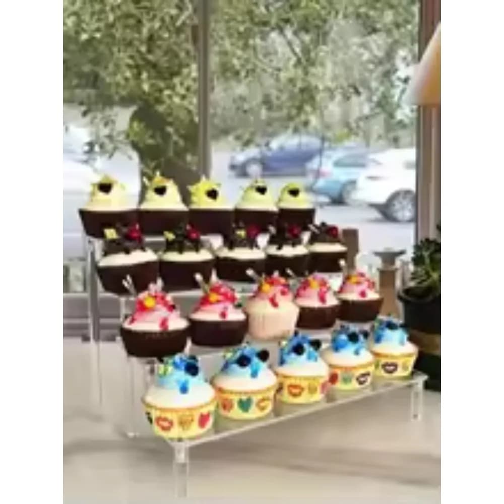 Scatola portaoggetti a livelli Espositore in acrilico multistrato - Organizzatore da tavolo trasparente per rack di stoccaggio per trucco, gioielli