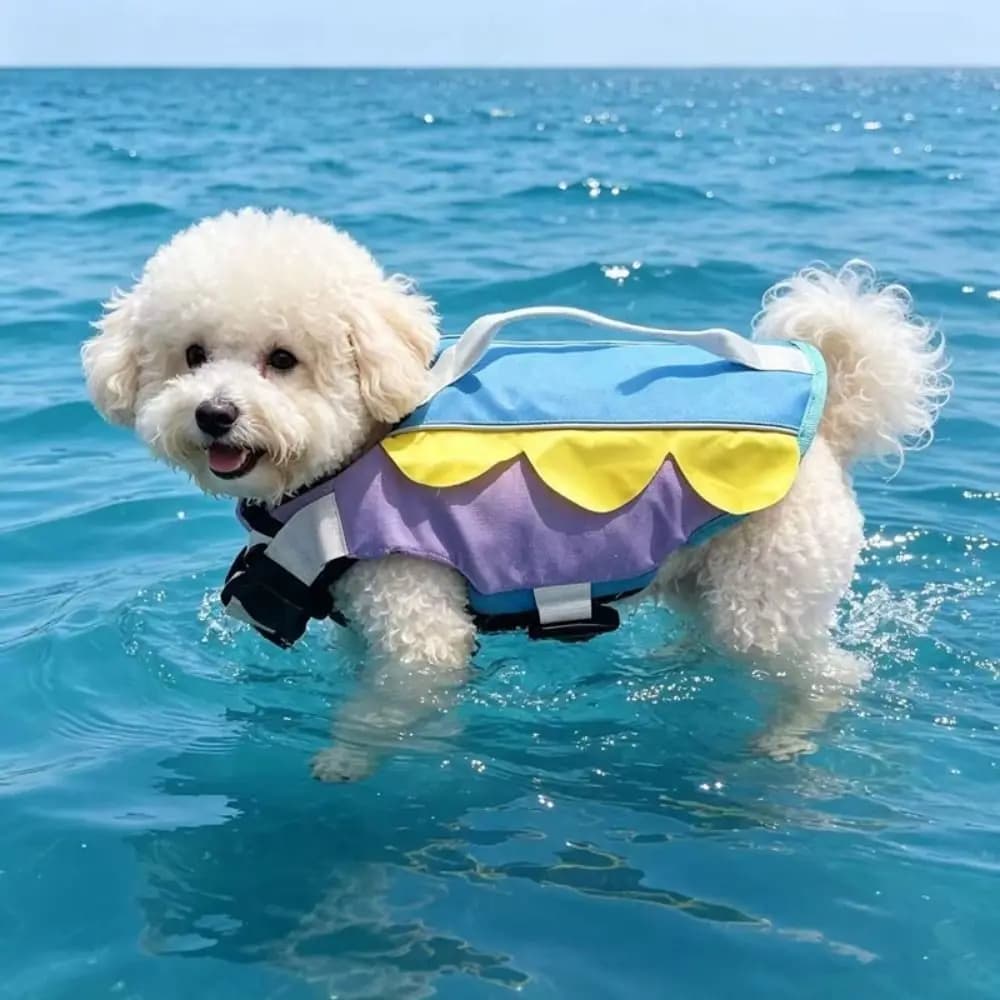 Enhanced Buoyancy Dog Life Jacket Anti Choking Adjustable Dog Swimsuit Breathable with Handle Pet Life Vest for Dogs Cats