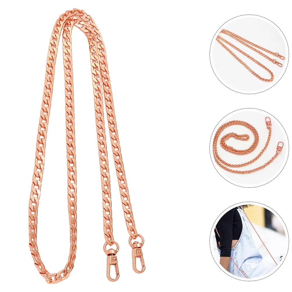 Catena Premium in Metallo per Borsa, Tracolla di Ricambio per Portafogli e Borse da Donna, Fornitura per Creazione Fai-da-te di Borse, Design Robusto con Chiusura a Fibbia