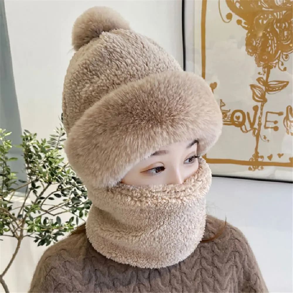 Velvet Hat and Scarf Set for Open Cycling