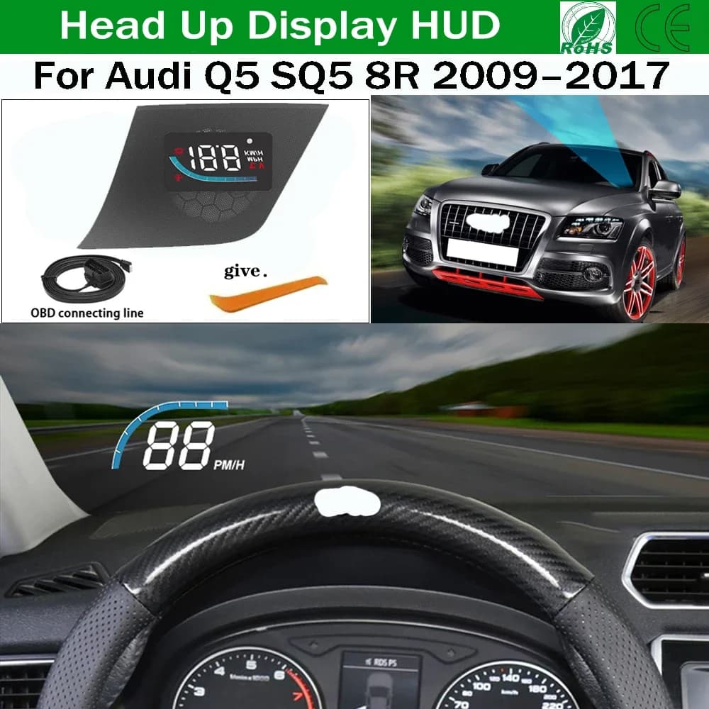 For Audi Q5 SQ5 8R 2009–2017 OEM Hidden HUD Head Up Display Speedometer Windshield Car Projector Alarm