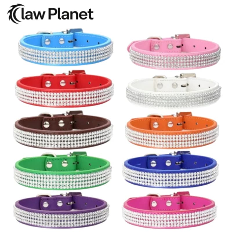 XS S M L XL Comfortable Suede Fiber Crystal Dog Collar Glitter Rhinestone Dog Collar Zinc Alloy Buckle Collar for Small Dogs Cat