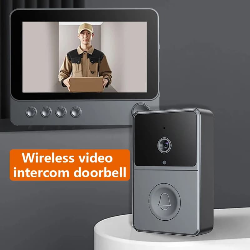 Campanello videocitofono wireless 2.4G con schermo da 4,3 pollici Registrazione automatica di foto Campanello per monitoraggio video citofono bidirezionale