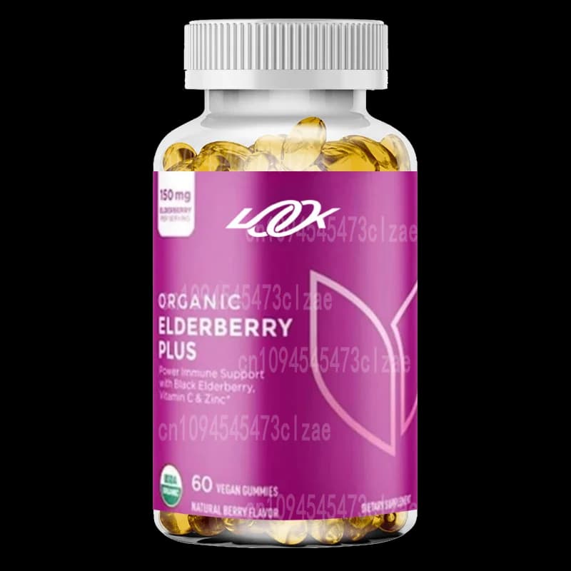 Organic elder with gommose candies, organic black elder containing zinc and vitamin C, immune support supplement