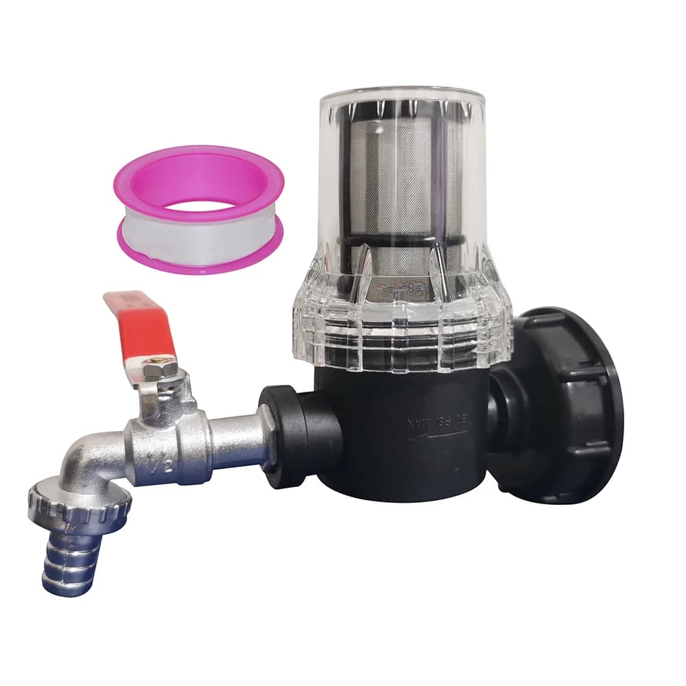 80 Network Filter 1000L ibc Adapter for Tap Tank Nipplo S60X6 Thread 1/2-way Garden Pipe Quick Connecting Faucet Alloy Tank Valve Connection