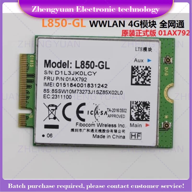 Per Thinkpad T480 T480S T490 T495S T590 Modulo 4G L850-GL Netcom completo WWAN