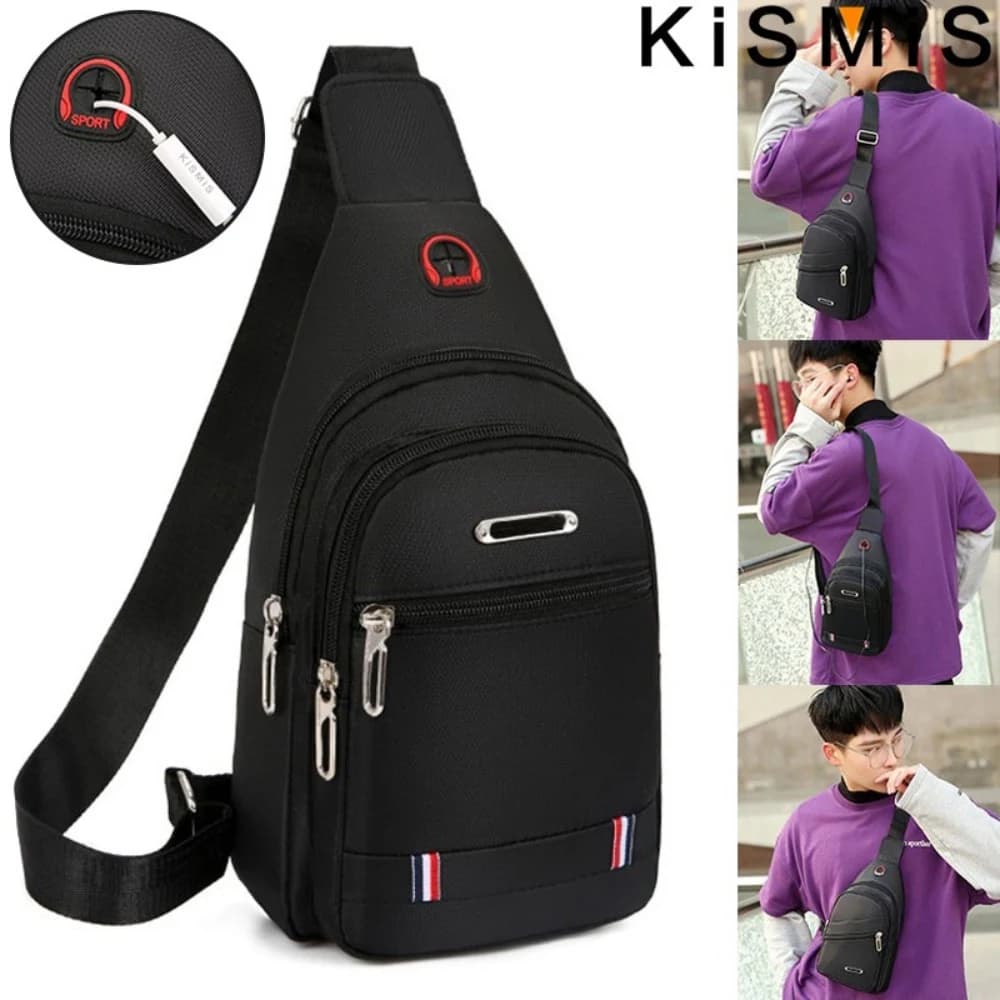 KISMIS Nuovi uomini e donne unisex tela per il tempo libero sport piccolo zaino in tessuto Oxford borsa a tracolla con una spalla borsa a tracolla