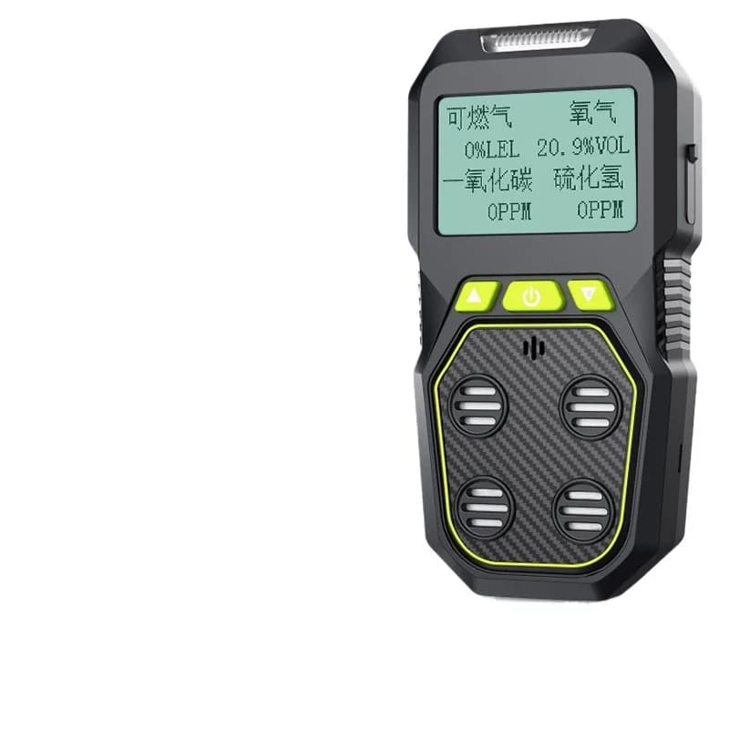 Fire Certified 4-in-1 Gas Detector, Portable Combustible Nitrogen Oxygen Carbon Monoxide