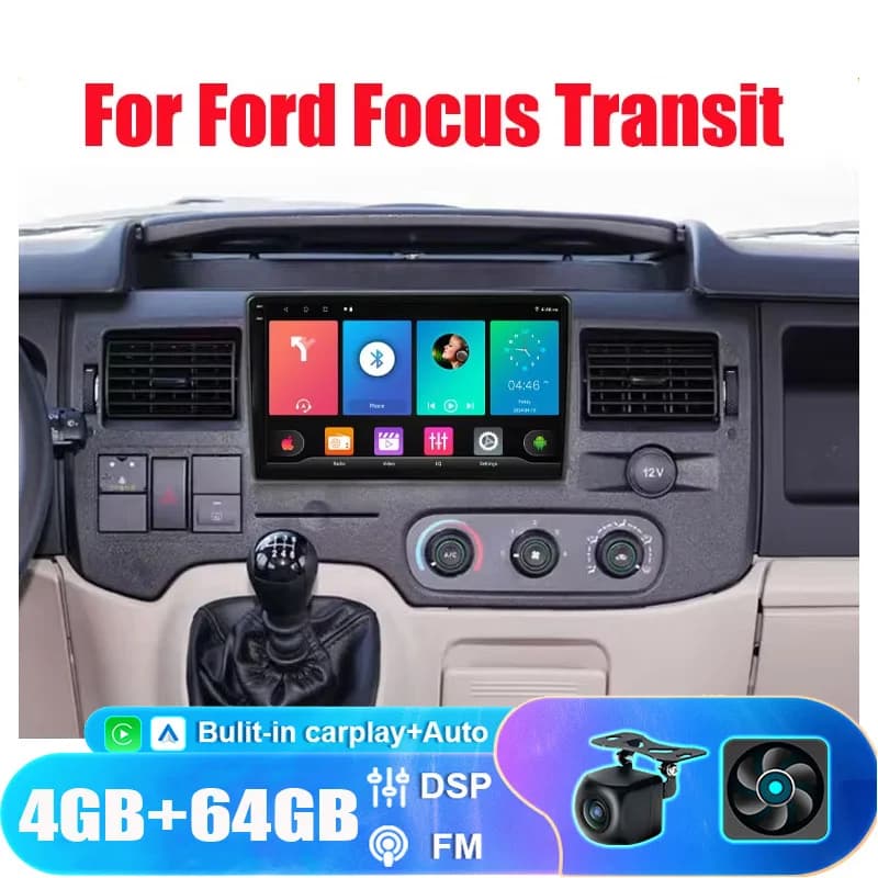 9 "Per Ford Focus Transit 2009-2016 CarPlay Navigazione GPS Autoradio Lettore multimediale BT WiFi Stereo Wired android auto 2din