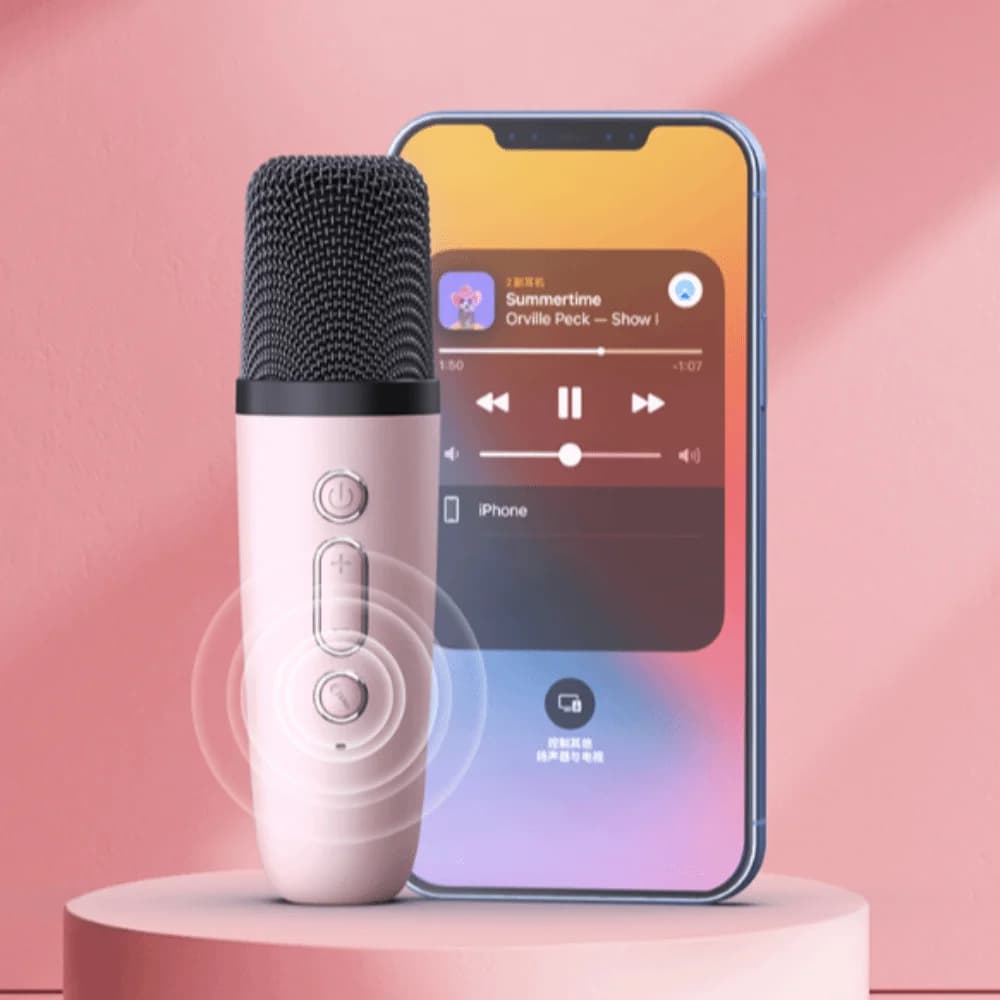 Portable Mini Bluetooth Speaker Stereo Surround Subwoofer Wireless Dual Microphones Karaoke Machine Singing Karaoke Speaker
