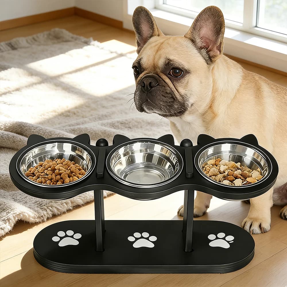 Dog Elevated Feeder Pet Food Water Bowls for Bulldog Puppy Kitten Dish Feeding and WaterSupplies JJ2921