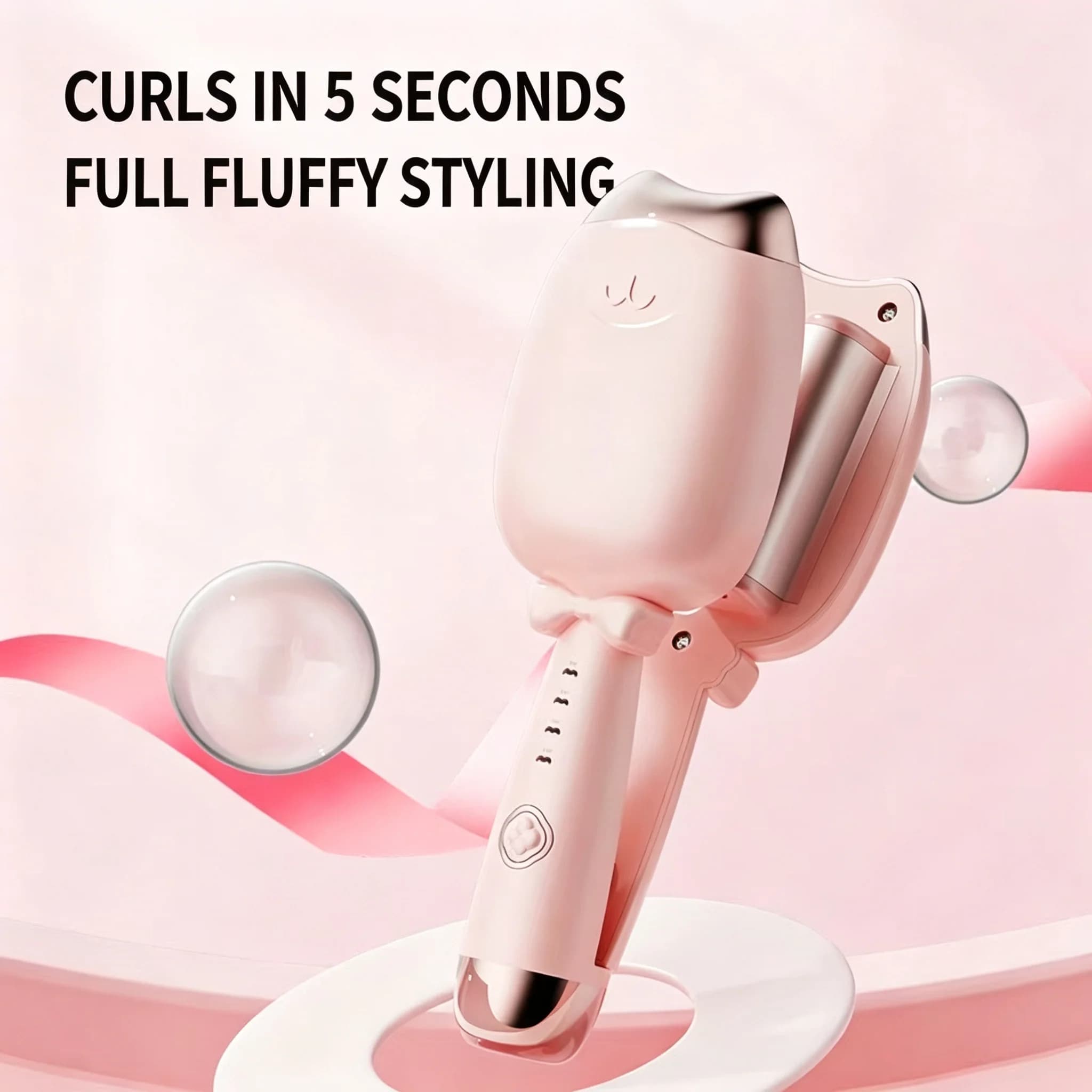 1.26 Inch Hair Waver Negative Ion Anti-Damage Curling Iron Adjustable Large Wave Hair Crimper Fluffy Wavy Hair Styling Tool