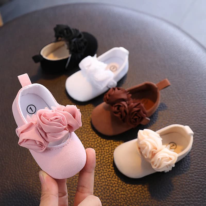 Scarpe da battesimo bianche per bambina 0-18 mesi, per primi passi, in pizzo, da principessa, comode, con suola morbida, alla moda, per neonati e bambini piccoli