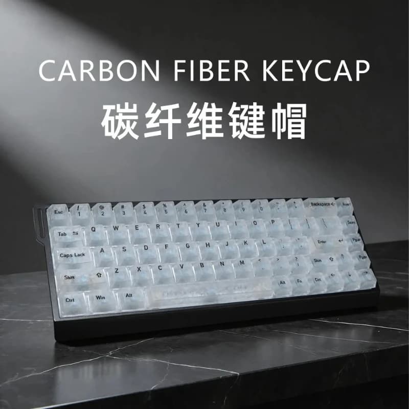 Keycaps in Fibra di Carbonio Forgiata con Texture Incisa, Traslucidi e Personalizzati per Tastiera Meccanica, Set di Keycaps, Regalo per Gamer PC