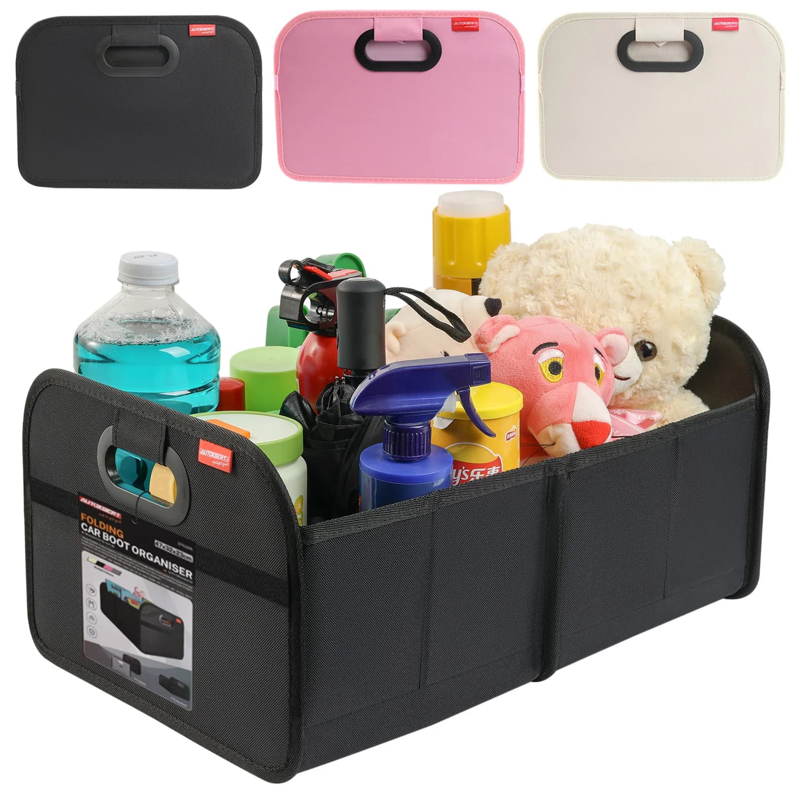 Organizer per Bagagliaio Auto 35L, Borsa Portaoggetti Pieghevole Impermeabile, Multi-Scomparto Universale per SUV, Camion, Berlina