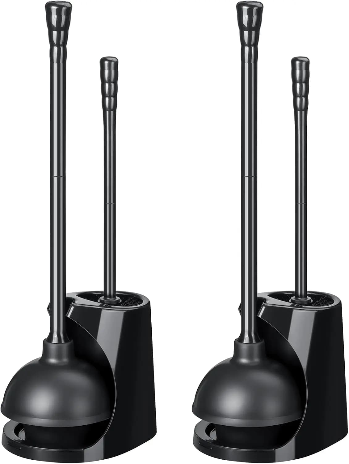 Set Spazzola e Sturalavandini per Pulizia Bagno, Spazzola WC 2-in-1 con Manico Lungo e Setole Rigide & Sturalavandini Potente