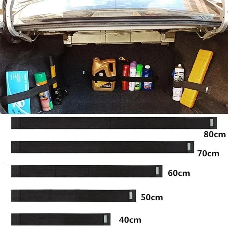 1-4 Pezzi Cinghia di Fissaggio per Bagagliaio Auto, Nastro in Nylon Resistente per Interni Auto, Accessori Auto 40cm 50cm 60cm 70cm 80cm