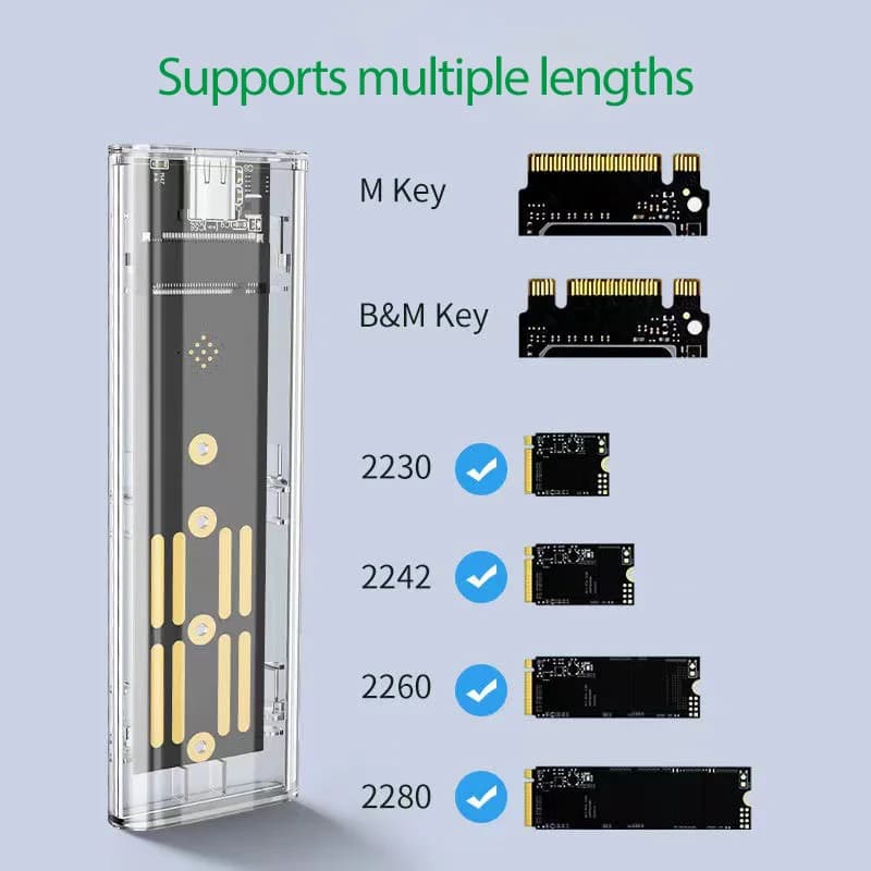 ESRYOTZ Custodia SSD NVMe M2 Convertitore USB 10 Gbps per custodia esterna Nvme NGFF a USB compatibile con MacBook Laptop