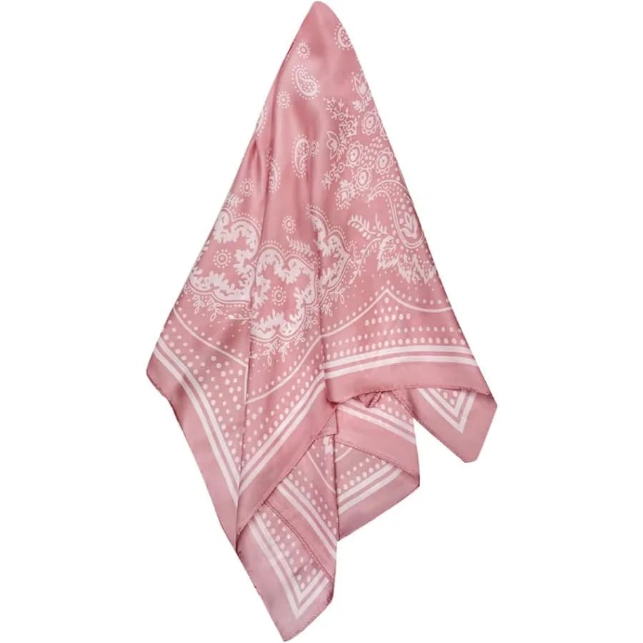 27.5 Inches Silk Head Scarf for Women Men Vintage Bandanas Satin Hair Scarf Silk Wrap Neck Square Scarves, C10 Light Pink