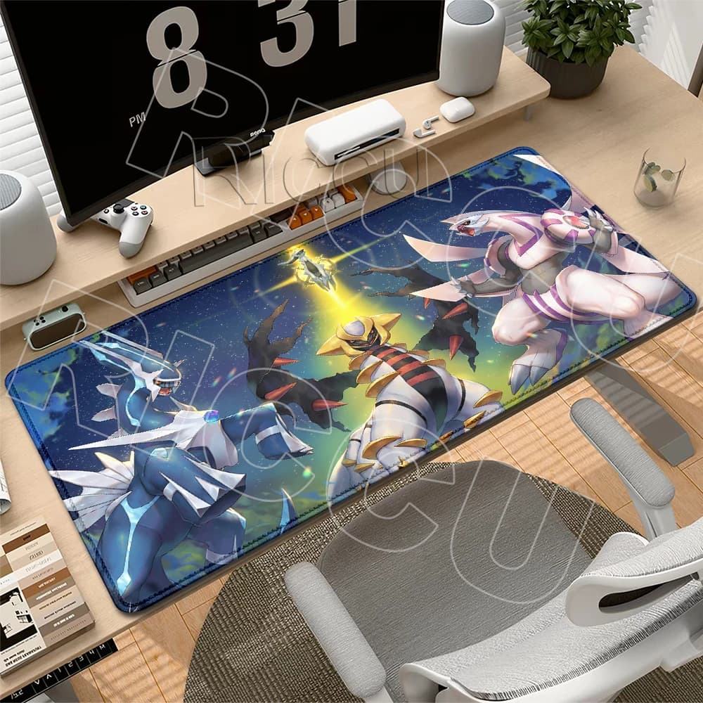 Anime Mouse Pad PC Gaming Accessories Gamer Cabinet Table Rugs Large P-pokemon Arceus Keyboard Office Laptop Rubber LockEdge Mat