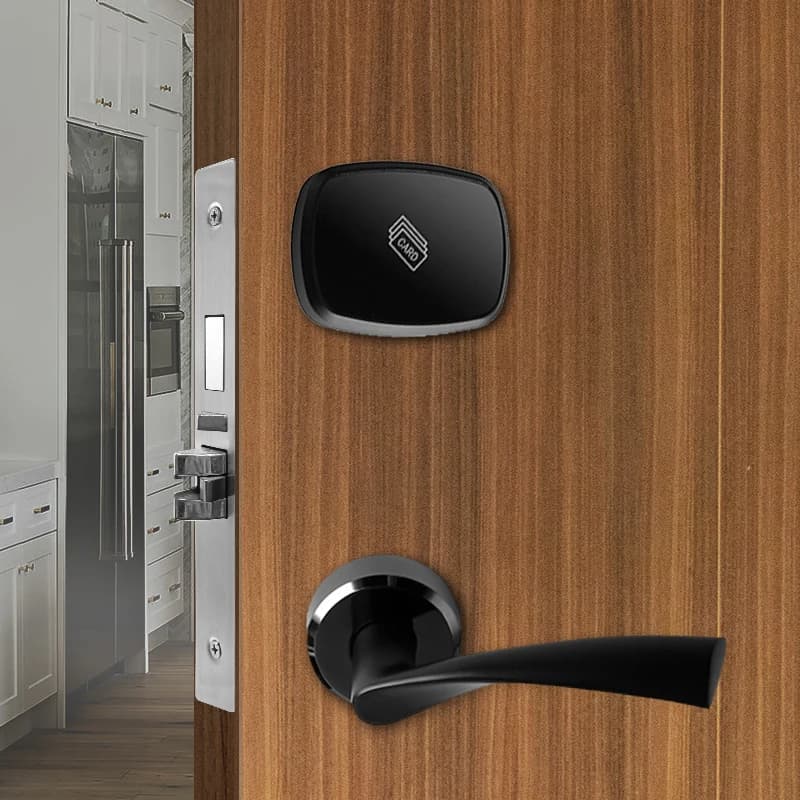 Keyless Split Lock Key Card Smart Hotel Door Lock With Single Latch for Digital Hotel Lock Software System