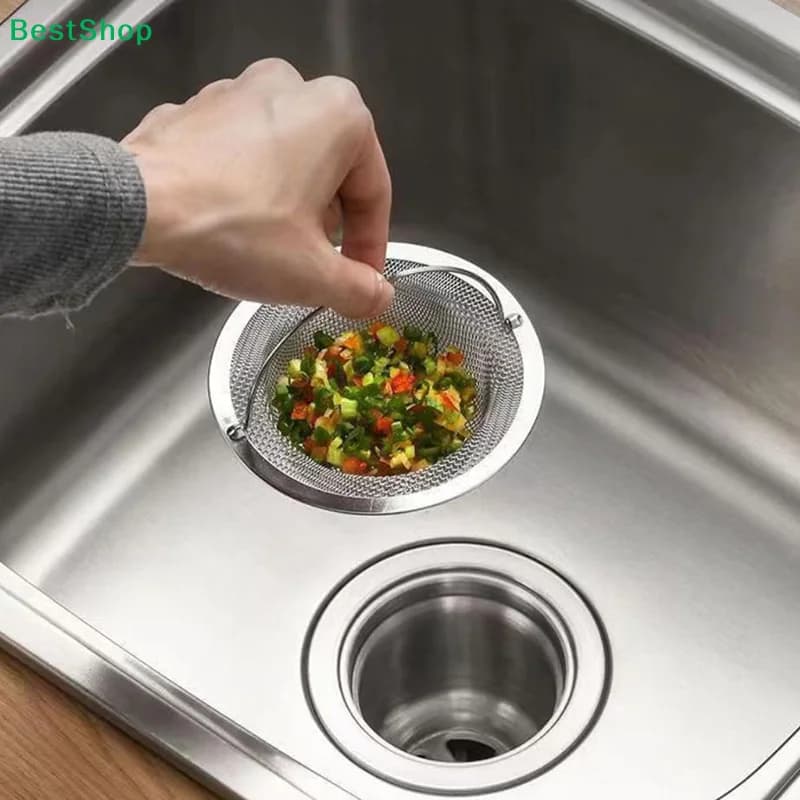 ❀ ❀ Cestello Filtro per Lavello in Acciaio Inox - Filtro Pieghevole per Rifiuti Alimentari per Scarico Lavello Cucina, Facile da Pulire