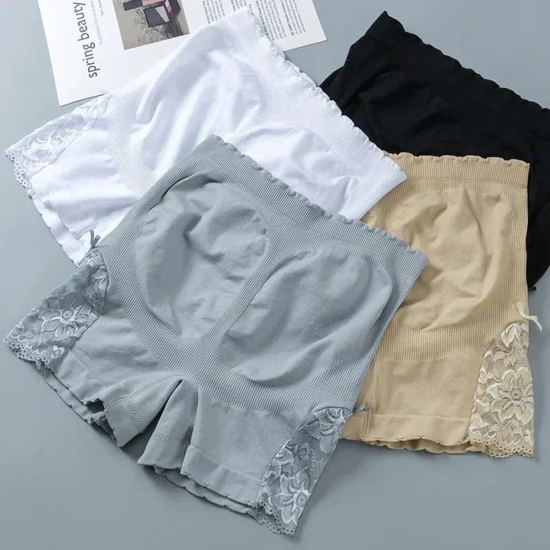Pantaloni corti di sicurezza Leggings sottili in pizzo senza cuciture Pantaloni a vita alta per il sollevamento dell'anca Mutandine di seta ghiacciata Accessori per la biancheria intima estiva