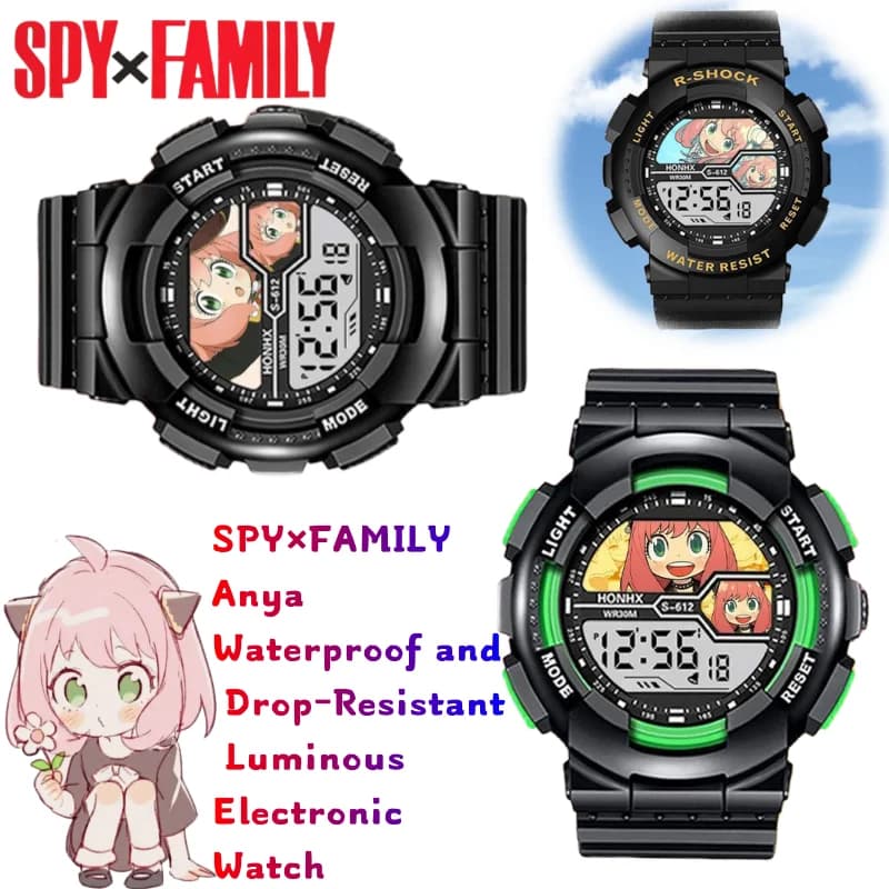 SPY×FAMILY Anya High Value Creative Watch Anime Cartoon Print Waterproof Sports Fall Resistant Electronic Smart Watch for Students