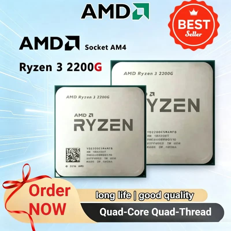 100% Brand New AMD Ryzen 3 2200G Used R3 2200G 3.5 GHz Zen 0.014 Quad-Core Quad-Thread CPU YD2200C5M4MFB Socket AM4 Hot Sale