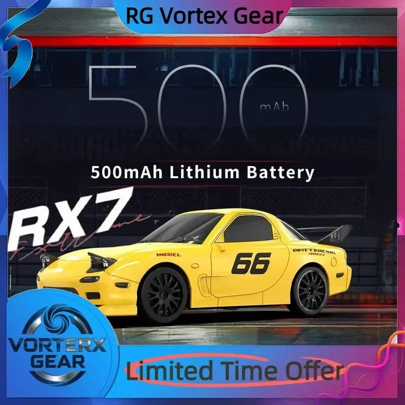【Disponibile】Auto da drift Rx7 1/24 a quattro ruote motrici con luci a LED, modello entry-level per drifting, auto radiocomandata da corsa, regalo per ragazzi, modellino giocattolo