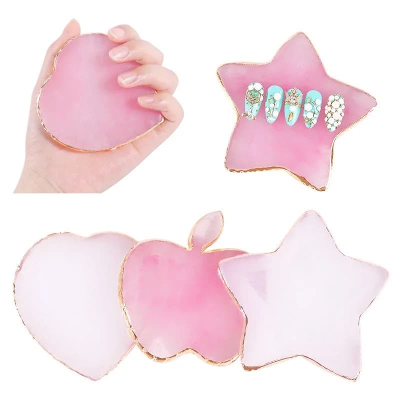Tavolozza per nail art in pietra di agata in resina Punte per unghie finte Miscelazione dei colori Tavolozza da disegno Gel Polish Espositore Strumento per manicure